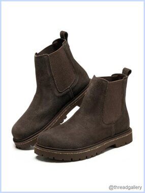 Genuine Leather Chelsea Ankle Boots Memory Foam Non-Slip